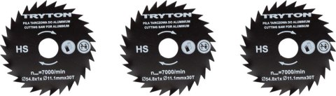 Zestaw tarczy tnących hss 54.8x11.1mm do przecinarki tpw500k - 3 szt