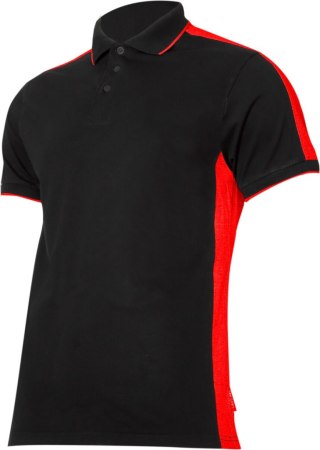 Koszulka polo 190g/m2, czarno-czerwona, "3xl", ce, lahti