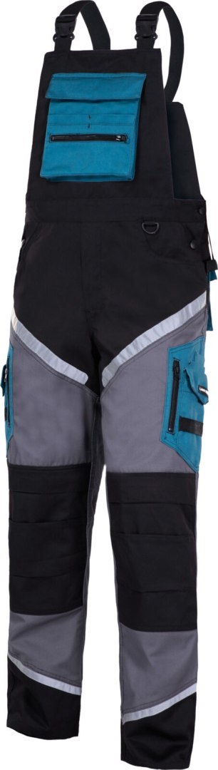 Ogrodniczki czar-szar-turk. z pasami odblask.,"2xl",ce,lahti