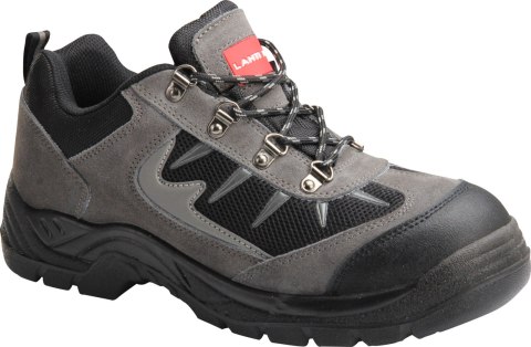 Półbuty zamsz/dzian. szaro-czarne, s1 p fo, "43", ce, lahti