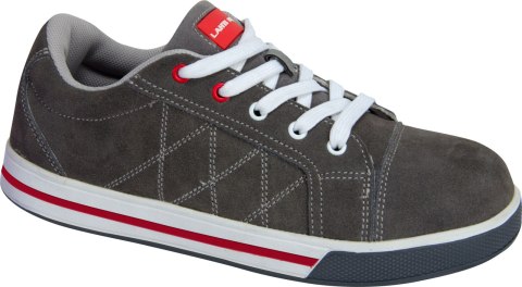 Półbuty zamszowe szaro-czerw., sb fo sr, "45", ce, lahti