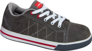 Półbuty zamszowe szaro-czerw., sb fo sr, "46", ce, lahti