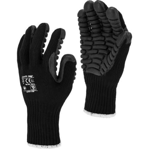 Rękawice antywibracyjne czarne, l290110p,karta,"10",ce,lahti