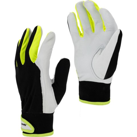 Rękawice ze skóry czar-żół. l271811p, karta, "11", ce, lahti