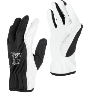 Rękawice ze skóry koz. czar. l270708p, karta, "8", ce, lahti