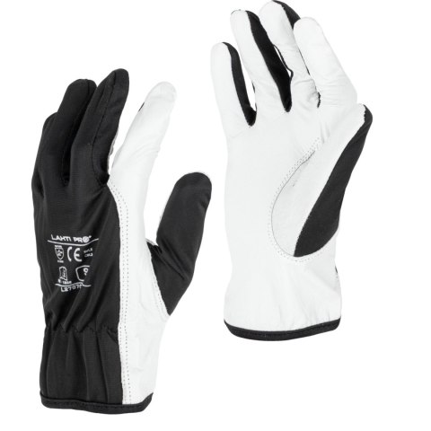 Rękawice ze skóry koz. czar. l270711p, karta, "11", ce,lahti