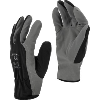 Rękawice ze skóry synt. szare l271508p, karta, "8", ce,lahti
