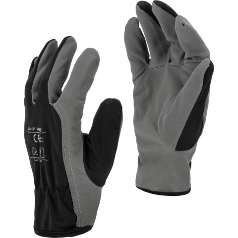 Rękawice ze skóry synt. szare l271508p, karta, "8", ce,lahti