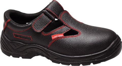 Sandały bez podnoska skórzane czarne, o1 fo sr,"43",ce,lahti