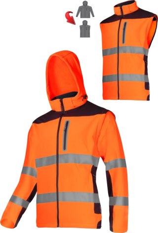 Softshell ostrzeg. z odpinanymi ręk., pom., "2xl", ce, lahti