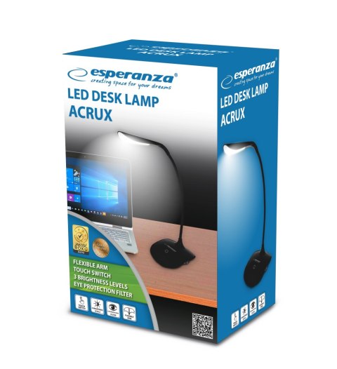 ELD103K Esperanza lampka biurkowa led acrux czarna ELD103K Esperanza lampka biurkowa led acrux czarna