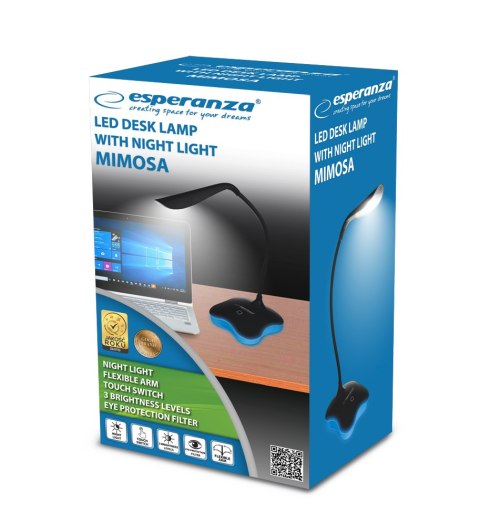 ELD105K Esperanza lampka biurkowa led mimosa czarna ELD105K Esperanza lampka biurkowa led mimosa czarna
