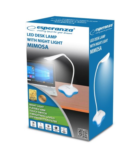 ELD105W Esperanza lampka biurkowa led mimosa biała ELD105W Esperanza lampka biurkowa led mimosa biała