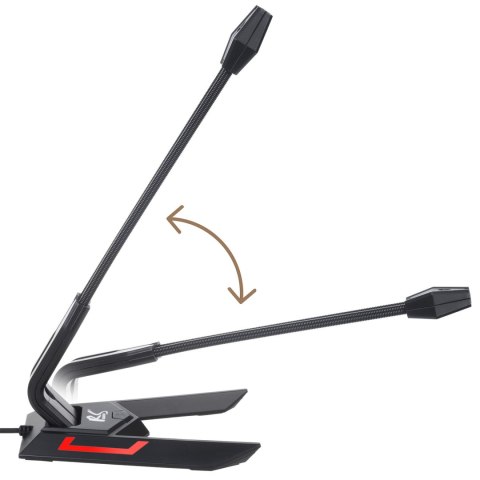 Mikrofon gamingowy NanoRS, LED, YouTube streaming, kabel USB 1.5m, czułość 21dB+3dB, RS710