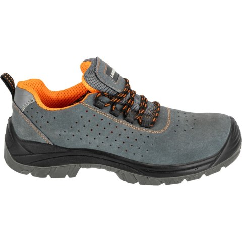 Półbuty zamszowe z otworami szar.-pom.,s1p src,"40",ce,lahti