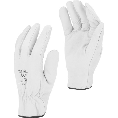 Rękawice ociep. koz. białe l251409p, karta, "9", ce, lahti