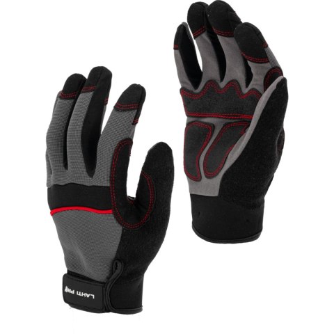 Rękawice warszt. czar.-szar. l280907p, karta, "7", ce, lahti