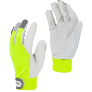 Rękawice ze skóry koz. żółte l272308p, karta, "8", ce,lahti