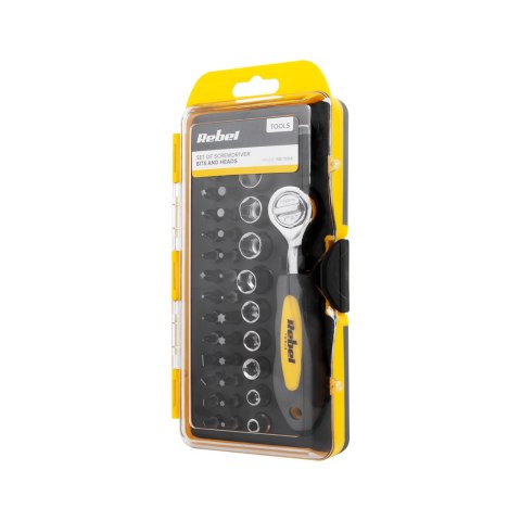 Zestaw bitów i nasadek z grzechotką 38szt. Zestaw bitów i nasadek z grzechotką 38szt.