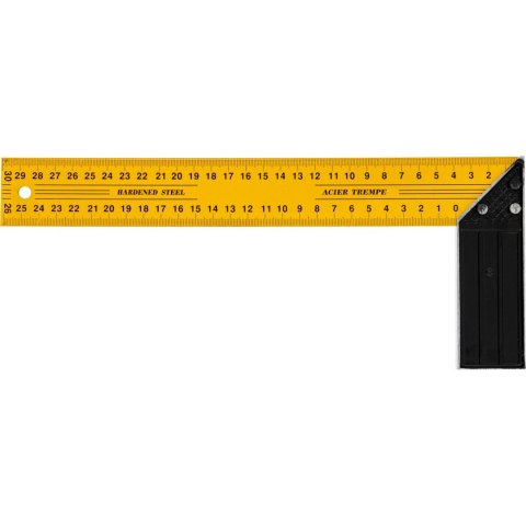 Kątownik stalowy ze skalą dwustronną 250mm żółto-czarny Kątownik stalowy ze skalą dwustronną 250mm żółto-czarny