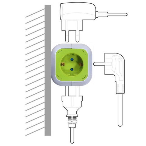 MagicCube poczwórne gniazdko prądowe, 2 wejścia usb 1,4m GreenBlue GB118G wersja niemiecka