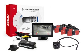 Zestaw czujników parkowania tft01 4,3" z kamerą hd-310 4 sensory czarne wewnętrzne