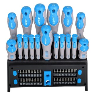 Zestaw wkrętaków i końcówek, 50szt., crv, soft touch