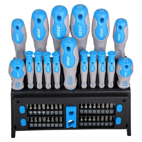 Zestaw wkrętaków i końcówek, 50szt., crv, soft touch