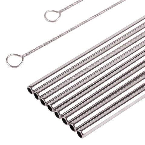 AG371A Metalowe słomki kpl 10 el. silver