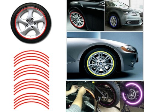 AG555B Naklejki odblaskowe na koła red AG555B Naklejki odblaskowe na koła red