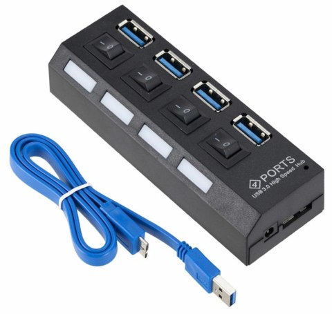 AK244B Hub usb 3.0 4 porty b/z