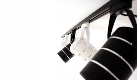 Lampa sklepowa led reflektor szynowy jednofazowy biały metalowy 30w 2550 lm światło ciepłe 3000k