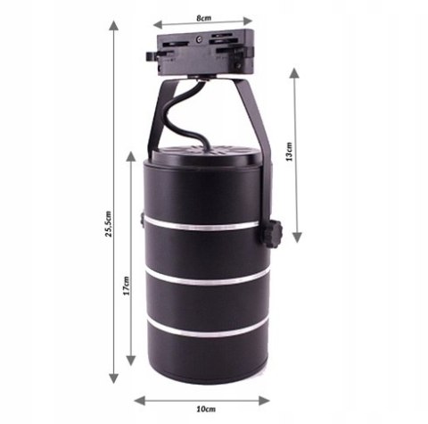 Lampa sklepowa led reflektor szynowy jednofazowy czarny 30w 2550 lm światło ciepłe 3000k