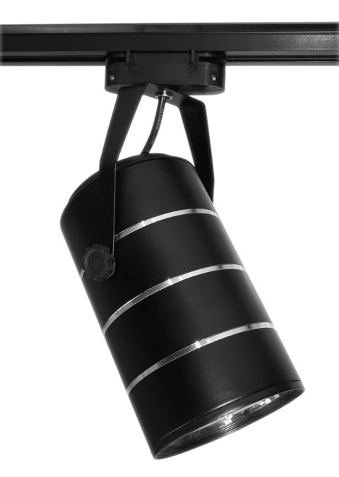 Lampa sklepowa led reflektor szynowy jednofazowy czarny 30w 2550 lm światło ciepłe 3000k