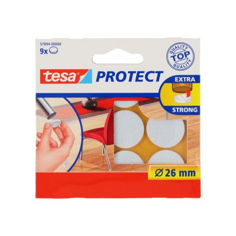 Podkładki filcowe fi=26mm, białe, 9szt.