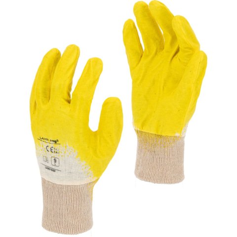 Rękawice nitr. żółt-białe l220110p, 12 par, "10", ce, lahti