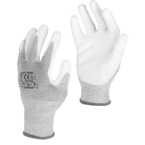 Rękawice pu antystat. białe l230408p, karta, "8", ce, lahti