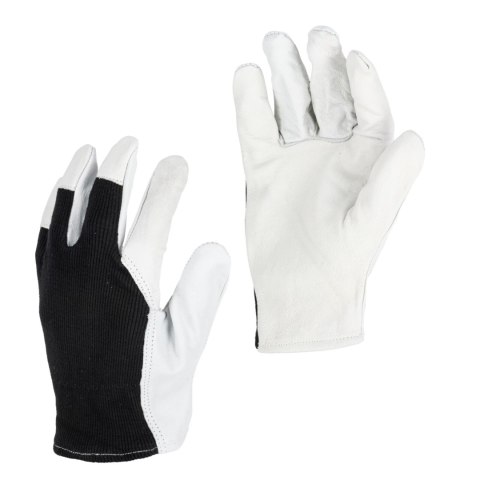 Rękawice ze skóry koz. czarne l271609p, karta, "9", ce,lahti