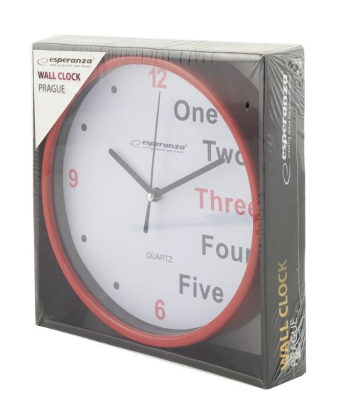 EHC014R Esperanza zegar ścienny prague czerwony