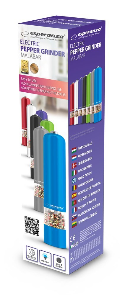 EKP001K Esperanza młynek do pieprzu malabar czarny