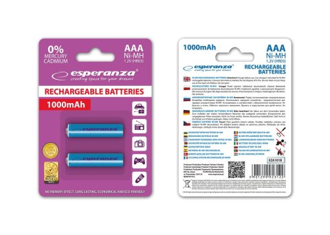 EZA101B Esperanza akumulatorki ni-mh aaa 1000mah 2szt. niebieskie EZA101B Esperanza akumulatorki ni-mh aaa 1000mah 2szt. niebieskie