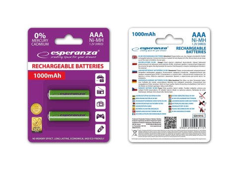 EZA101G Esperanza akumulatorki ni-mh aaa 1000mah 2szt. zielone EZA101G Esperanza akumulatorki ni-mh aaa 1000mah 2szt. zielone