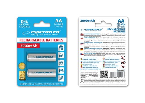 EZA103W Esperanza akumulatorki ni-mh aa 2000mah 2szt. białe