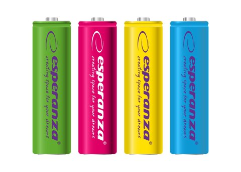 EZA108 Esperanza akumulatorki ni-mh aa 2000mah 4szt. mix kolorów EZA108 Esperanza akumulatorki ni-mh aa 2000mah 4szt. mix kolorów