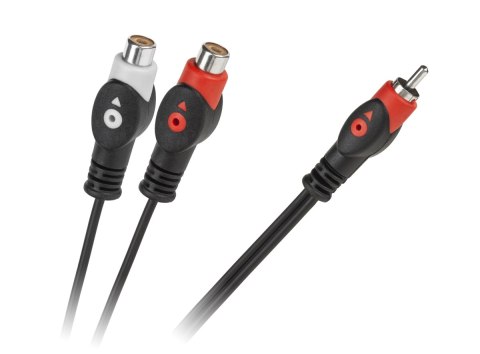 Kabel 1RCA wtyk-2RCA gniazdo 1.8m łezka