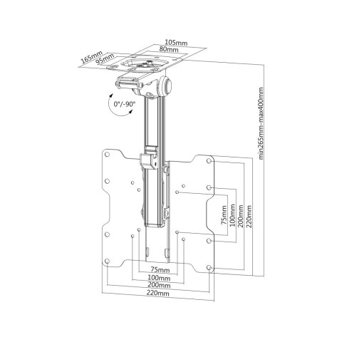 Uchwyt do sufitu/skosu uniwersalny do LED TV (17-37") LCD-CM222 Uchwyt do sufitu/skosu uniwersalny do LED TV (17-37") LCD-CM222