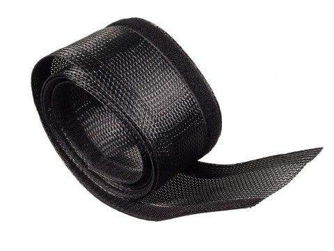 Organizator kabli maskownica Maclean, 85mm, 1.8m, czarna, na rzep, MCTV-675 B