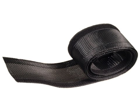 Organizator kabli maskownica Maclean, 85mm, 1.8m, czarna, na rzep, MCTV-675 B