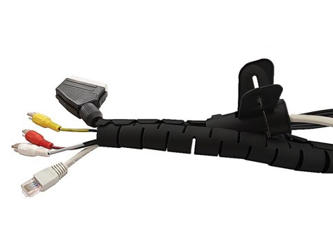 Organizator/maskownica kabli Maclean, 25mm x 2m, czarna, MCTV-676 B Organizator/maskownica kabli Maclean, 25mm x 2m, czarna, MCTV-676 B