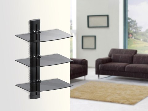 Uchwyt półka do DVD Maclean, potrójna, 8kg, MC-664